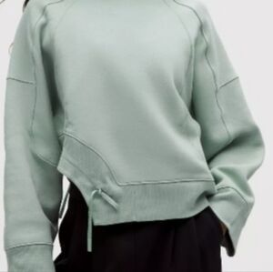 LULULEMON Plush Fleece Curved Hem Pullover, NWT, 8, Silver Blue/Sage, SOLD OUT!!